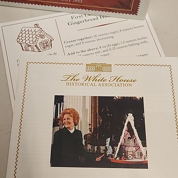 White House Historical Assoc 2022 Gingerbread Recipe Christmas Ornament w/ Box - Picture 3 of 5